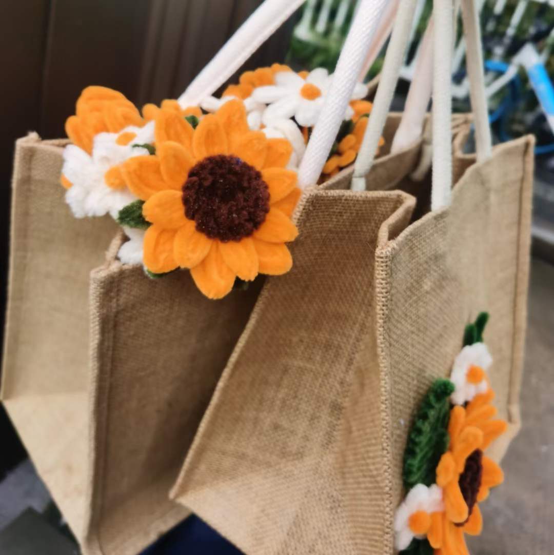 Sunflower Decorative Burlap Bag #110