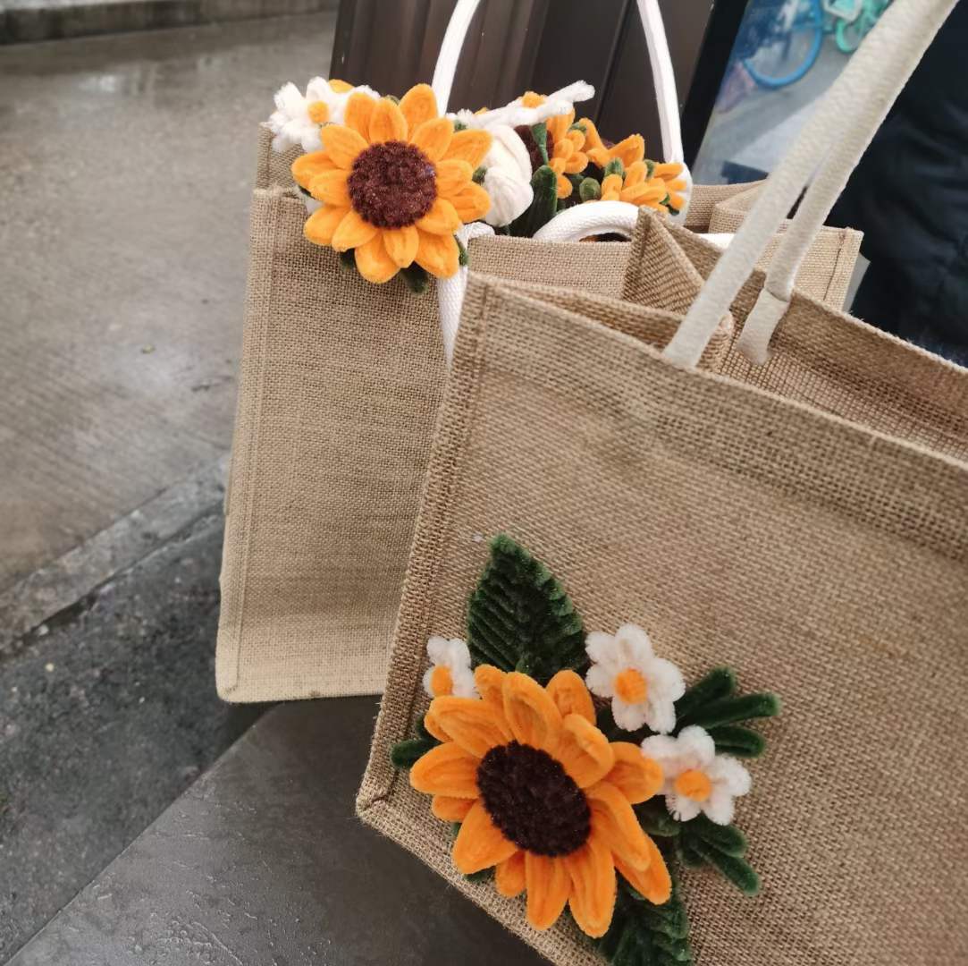 Sunflower Decorative Burlap Bag #110